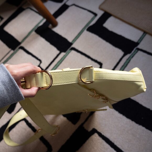 EUC Givenchy Voyou Medium Leather Hobo Bag in Soft Yellow - Picture 7 of 10